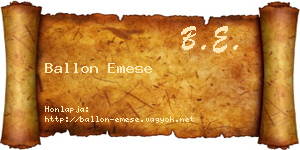 Ballon Emese névjegykártya