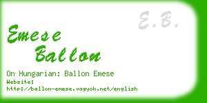 emese ballon business card